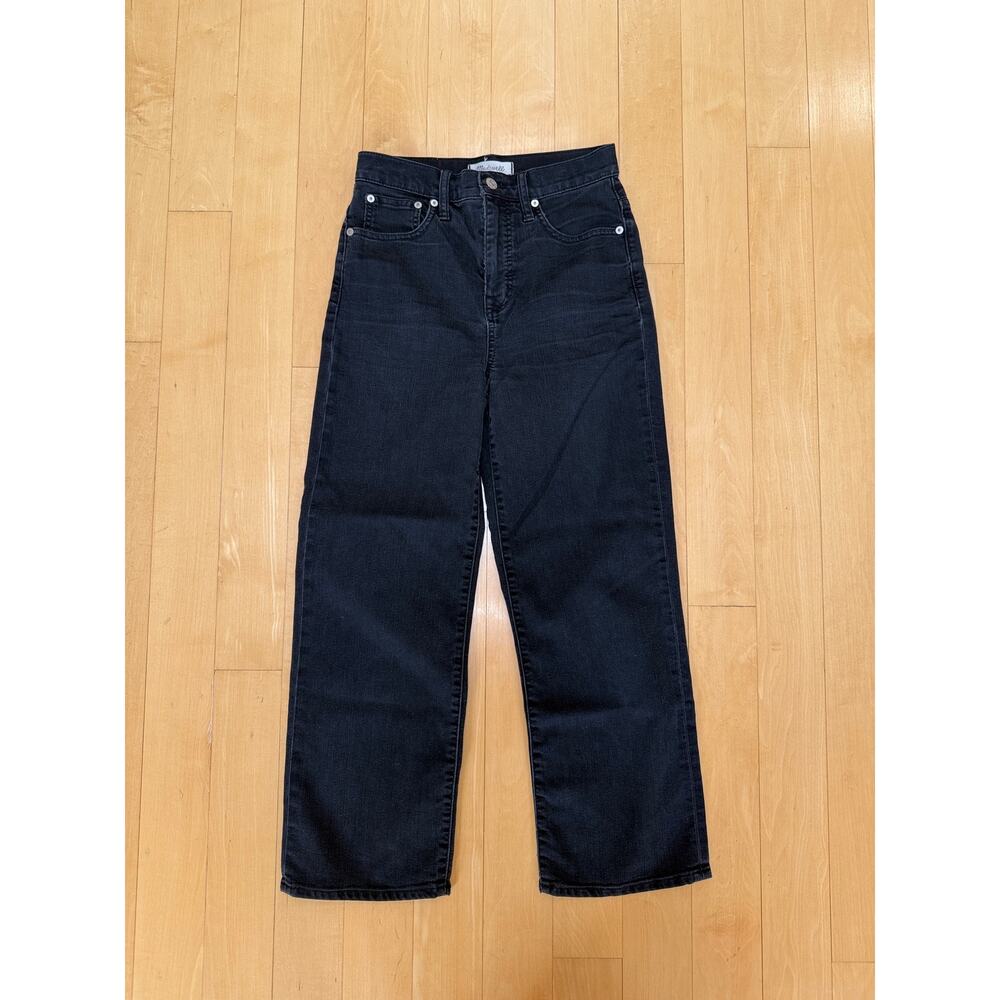 Madewell Slim Wide-Leg Crop Jeans Faded Black Lunar Wash 25/26
